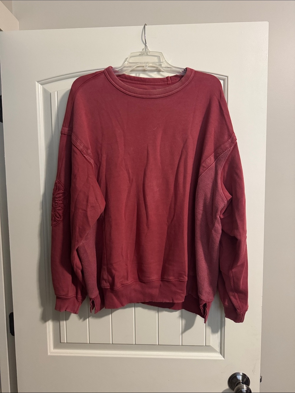 aerie Oversized Mauve-Red Crewneck Sweatshirt
